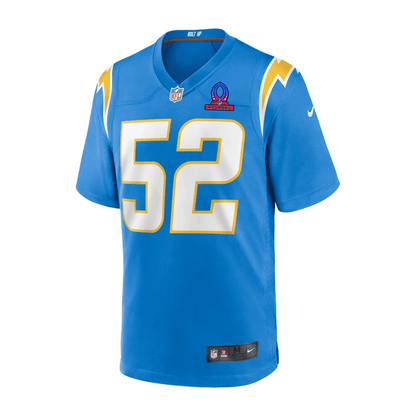 Khalil Mack 52 Los Angeles Chargers 2025 Pro Bowl Patch Game Men Jersey - Powder Blue