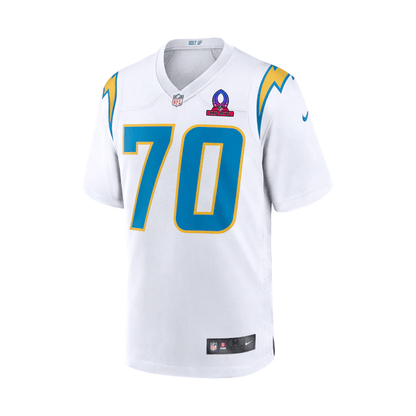 Rashawn Slater 70 Los Angeles Chargers 2025 Pro Bowl Patch Game Men Jersey - White