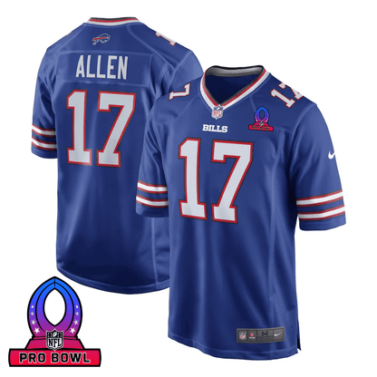 Josh Allen 17 Buffalo Bills 2025 Pro Bowl Patch Game Men Jersey - Royal