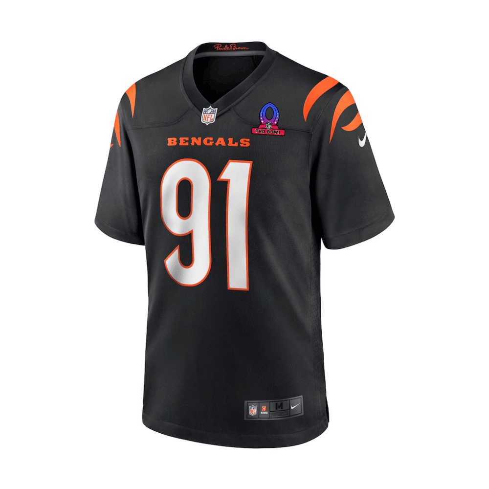 Trey Hendrickson 91 Cincinnati Bengals 2025 Pro Bowl Patch Game Men Jersey - Black
