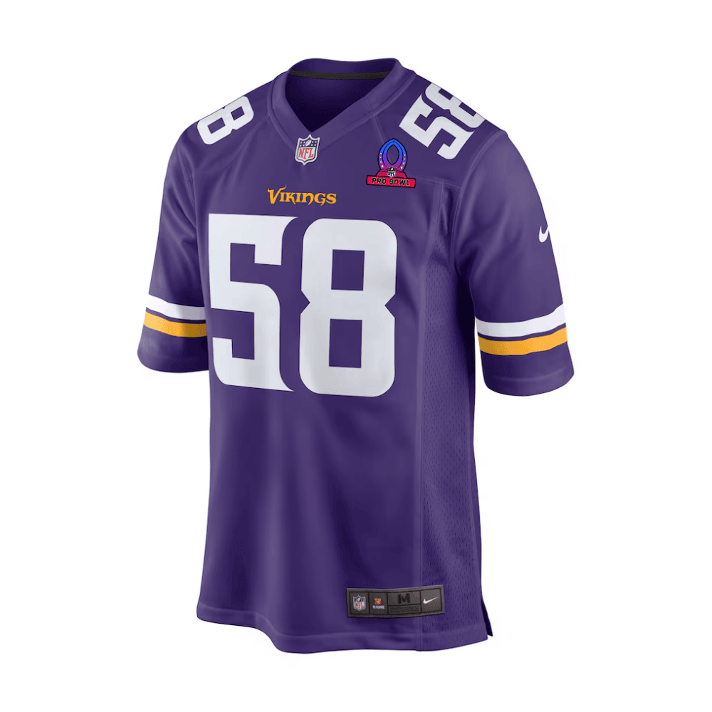 Jonathan Greenard 58 Baltimore Ravens 2025 Pro Bowl Patch Game Men Jersey - Purple