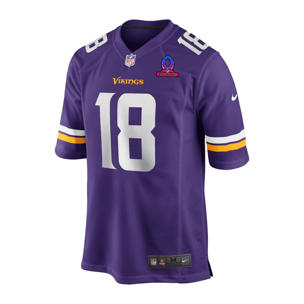 Justin Jefferson 18 Baltimore Ravens 2025 Pro Bowl Patch Game Men Jersey - Purple