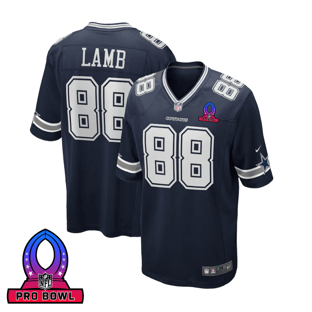 CeeDee Lamb 88 Dallas Cowboys 2025 Pro Bowl Patch Game Men Jersey - Navy