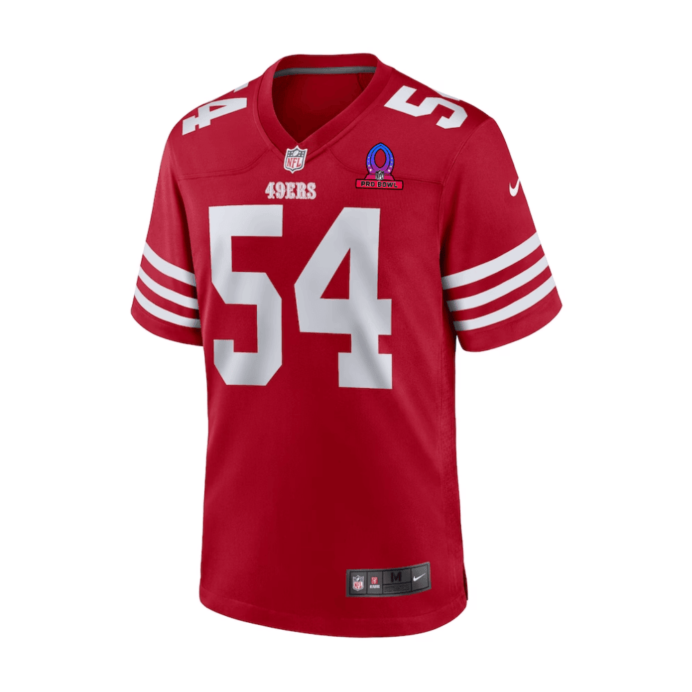Fred Warner 54 San Francisco 49ers 2025 Pro Bowl Patch Game Men Jersey - Scarlet