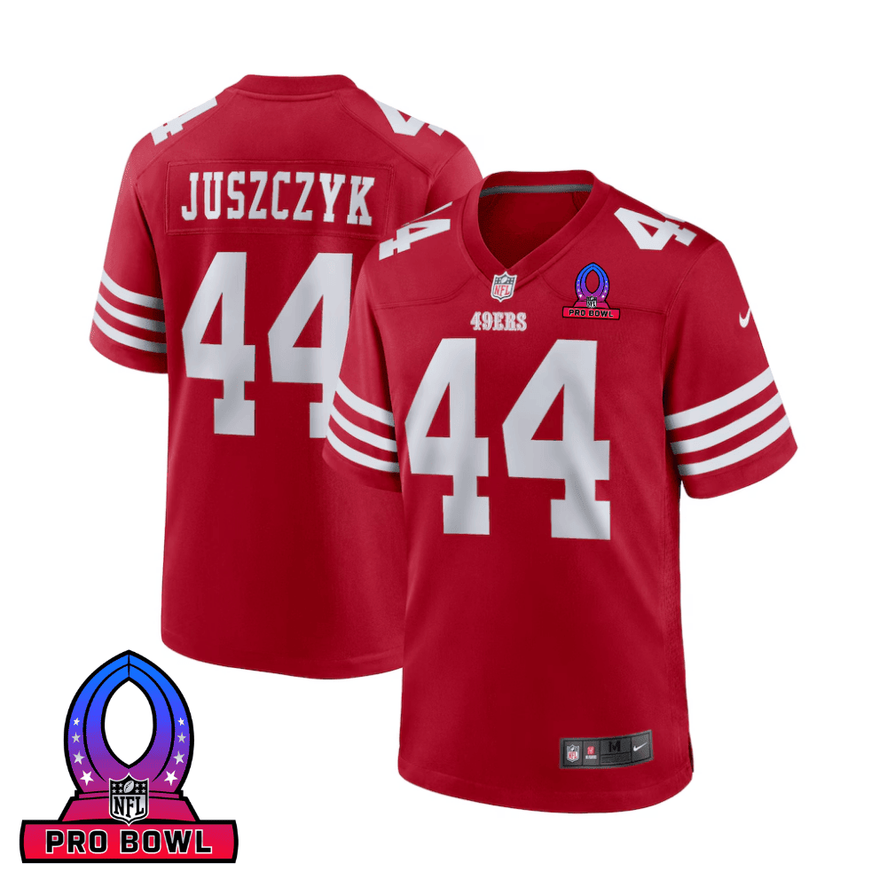 Kyle Juszczyk 44 San Francisco 49ers 2025 Pro Bowl Patch Game Men Jersey - Scarlet