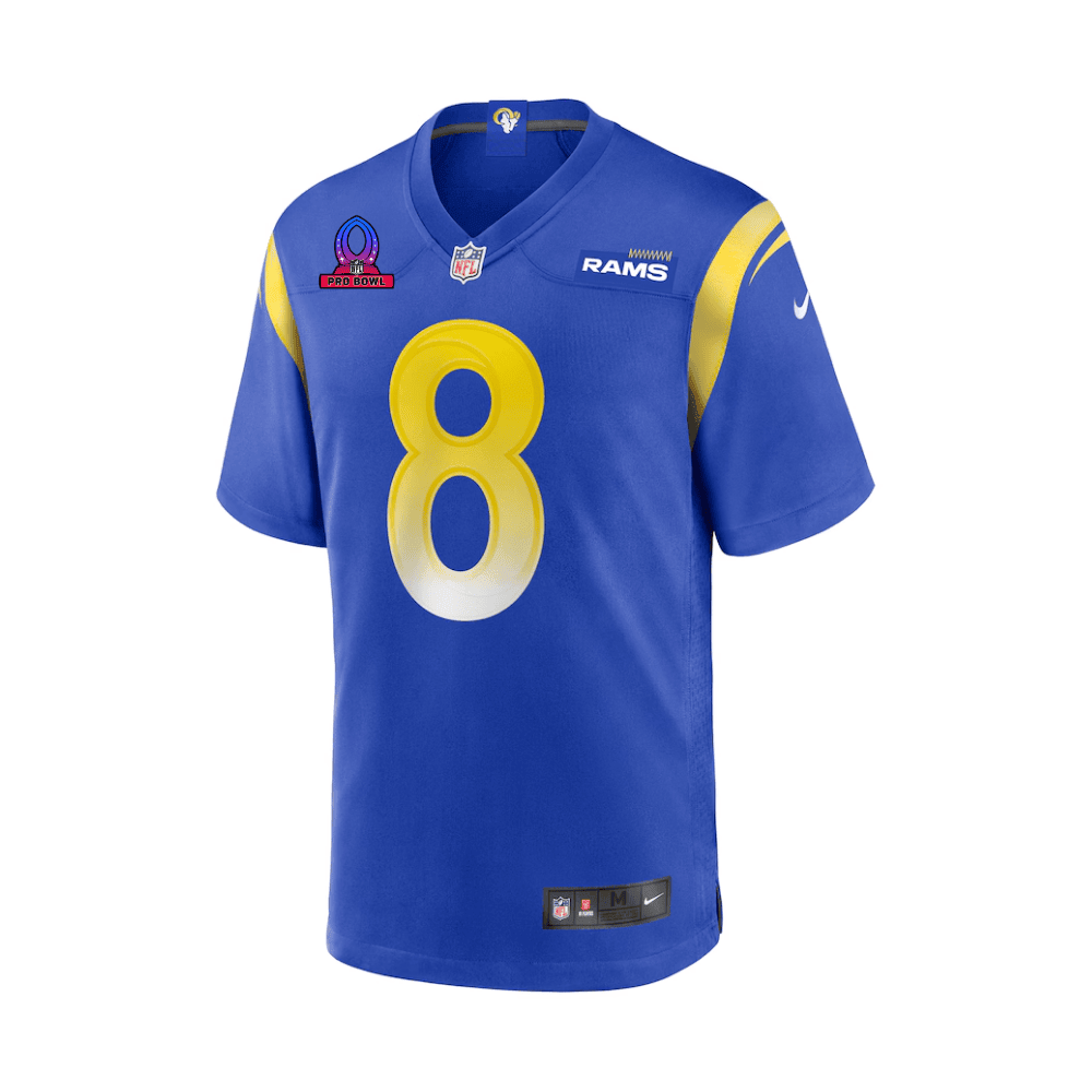 Jared Verse 8 Los Angeles Rams 2025 Pro Bowl Patch Game Men Jersey - Royal