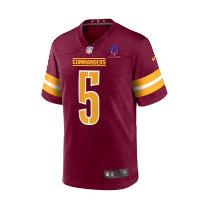 Jayden Daniels 5 Washington Commanders 2025 Pro Bowl Patch Game Men Jersey - Burgundy