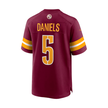 Jayden Daniels 5 Washington Commanders 2025 Pro Bowl Patch Game Men Jersey - Burgundy
