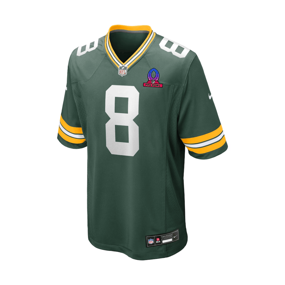 Josh Jacobs 8 Green Bay Packers 2025 Pro Bowl Patch Game Men Jersey - Green
