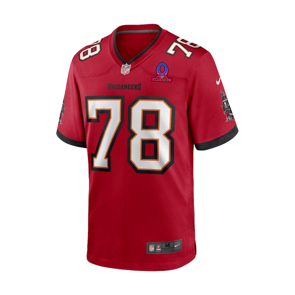 Tristan Wirfs 78 Tampa Bay Buccaneers 2025 Pro Bowl Patch Game Men Jersey - Red