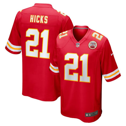 Jaden Hicks 21 Kansas City Chiefs Game Men Jersey - Red