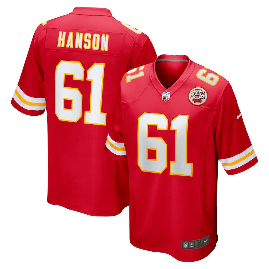 C.J. Hanson 61 Kansas City Chiefs Game Men Jersey - Red