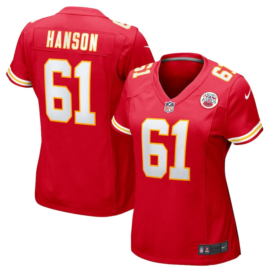 C.J. Hanson 61 Kansas City Chiefs Women's Game Jersey - Red