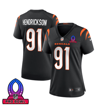 Trey Hendrickson 91 Cincinnati Bengals 2025 Pro Bowl Patch Women Game Jersey - Black