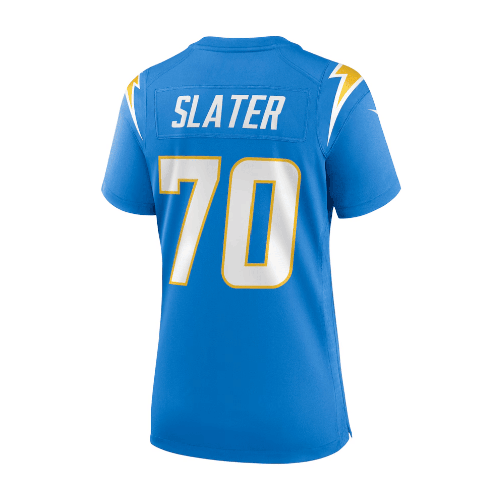 Rashawn Slater 70 Los Angeles Chargers 2025 Pro Bowl Patch Women Game Jersey - Powder Blue