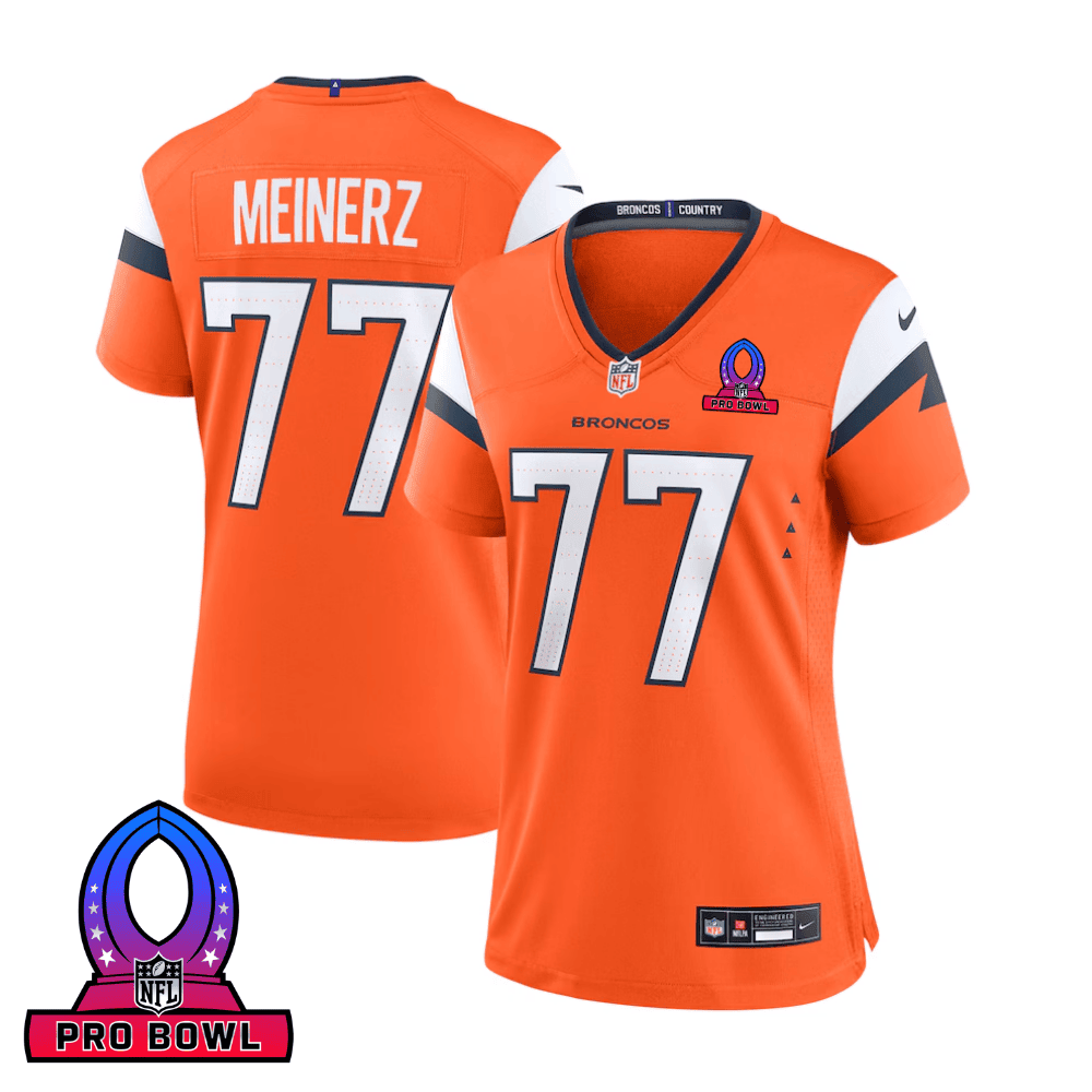 Quinn Meinerz 77 Denver Broncos 2025 Pro Bowl Patch Women Game Jersey - Orange