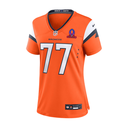 Quinn Meinerz 77 Denver Broncos 2025 Pro Bowl Patch Women Game Jersey - Orange