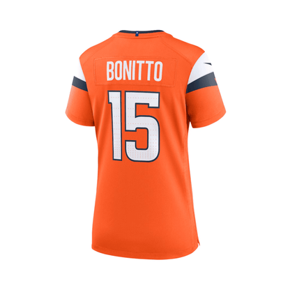 Nik Bonitto 15 Denver Broncos 2025 Pro Bowl Patch Women Game Jersey - Orange
