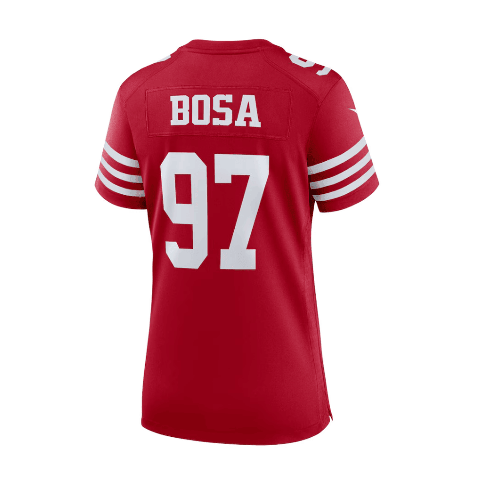 Nick Bosa 97 San Francisco 49ers 2025 Pro Bowl Patch Women Game Jersey - Scarlet