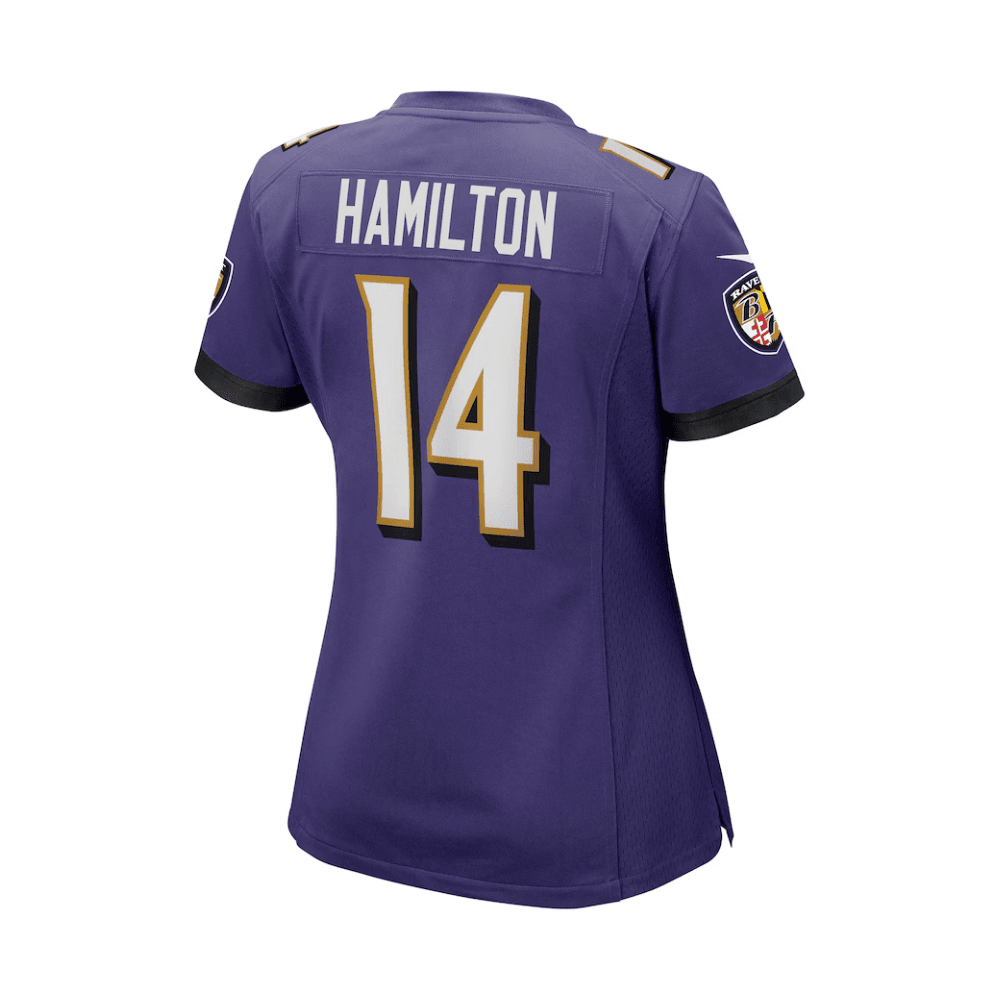 Kyle Hamilton 14 Baltimore Ravens 2025 Pro Bowl Patch Women Game Jersey - Purple