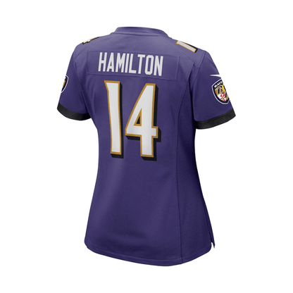 Kyle Hamilton 14 Baltimore Ravens 2025 Pro Bowl Patch Women Game Jersey - Purple