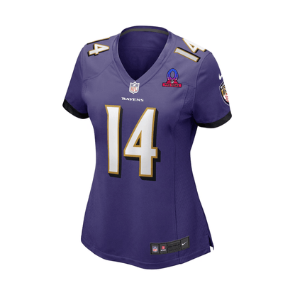 Kyle Hamilton 14 Baltimore Ravens 2025 Pro Bowl Patch Women Game Jersey - Purple