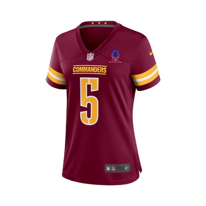 Jayden Daniels 5 Washington Commanders 2025 Pro Bowl Patch Women Game Jersey - Burgundy