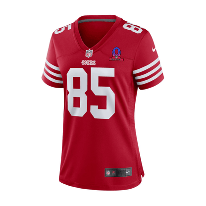 George Kittle 85 San Francisco 49ers 2025 Pro Bowl Patch Women Game Jersey - Scarlet