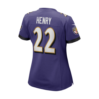 Derrick Henry 22 Baltimore Ravens 2025 Pro Bowl Patch Women Game Jersey - Purple