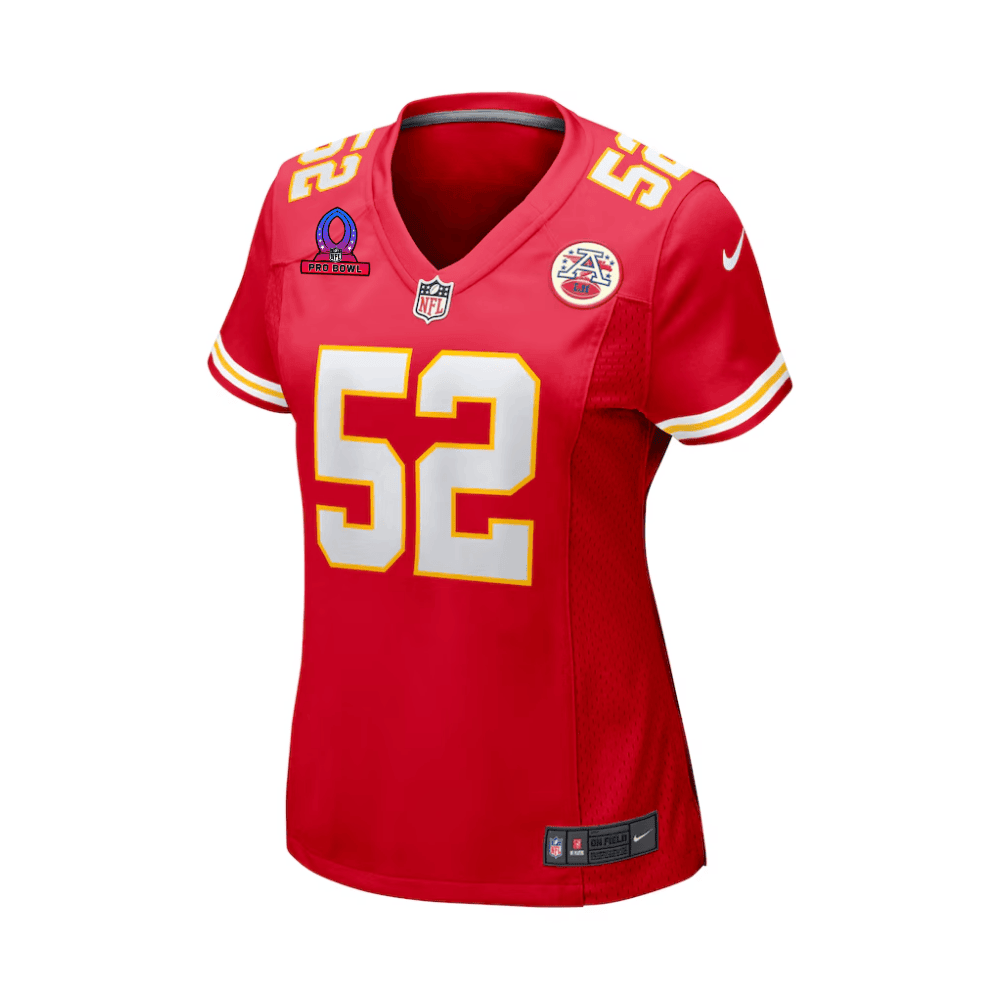 Creed Humphrey 52 Kansas City Chiefs 2025 Pro Bowl Patch Women Game Jersey - Red