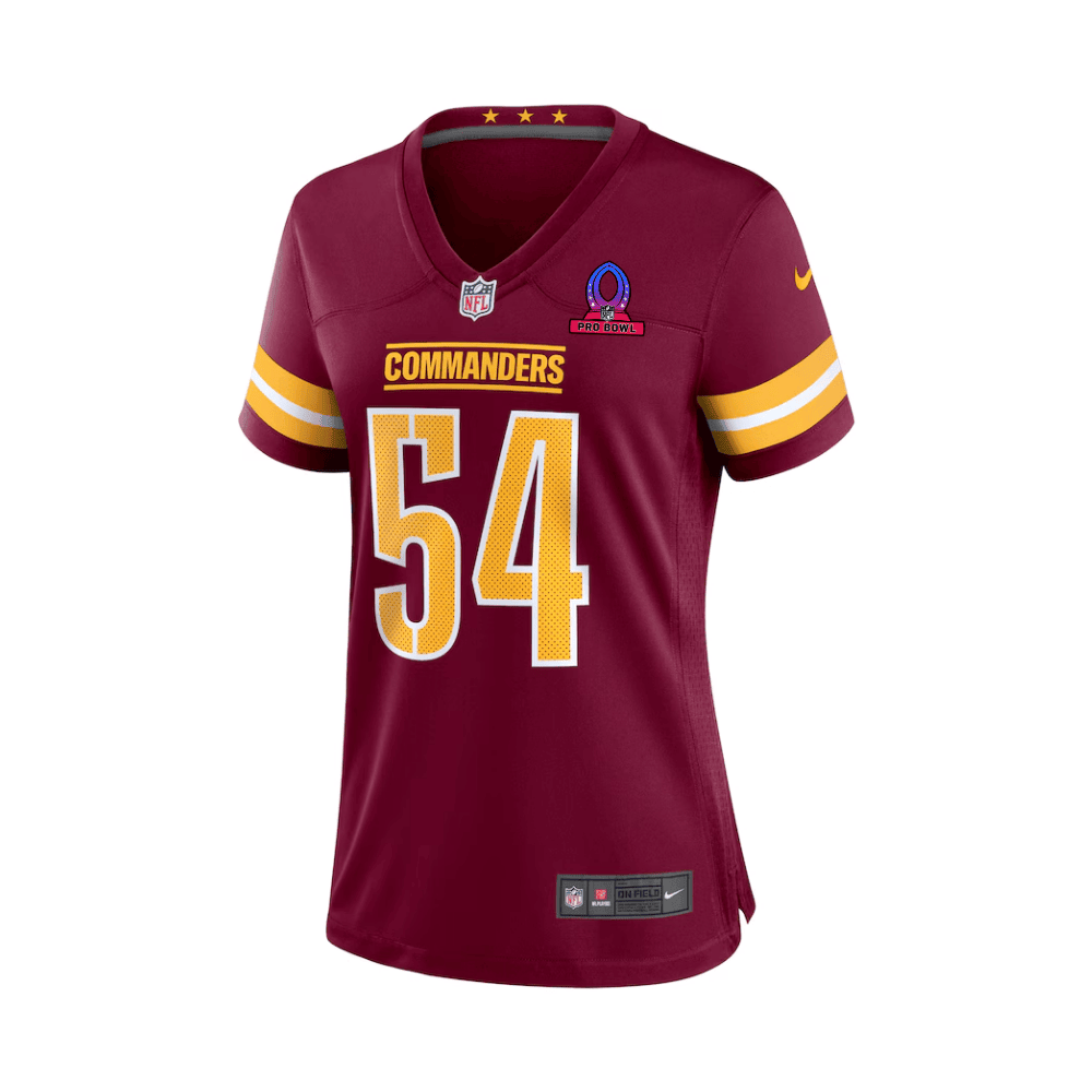 Bobby Wagner 54 Washington Commanders 2025 Pro Bowl Patch Women Game Jersey - Burgundy