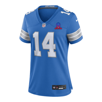 Amon-Ra St. Brown 14 Detroit Lions 2025 Pro Bowl Patch Women Game Jersey - Blue
