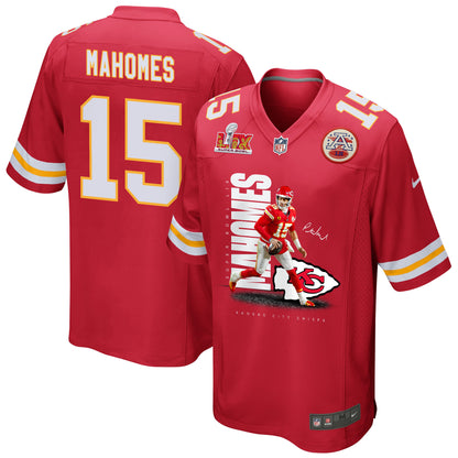 Patrick Mahomes 15 Kansas City Chiefs Showtime Game Men Jersey - Red