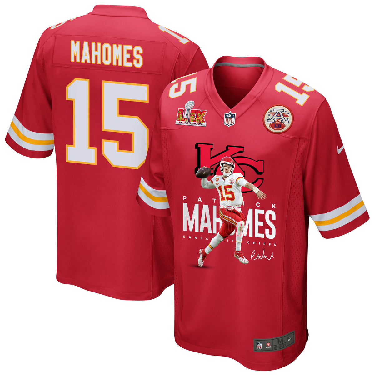 Patrick Mahomes 15 Kansas City Chiefs Magician Game Men Jersey - Red