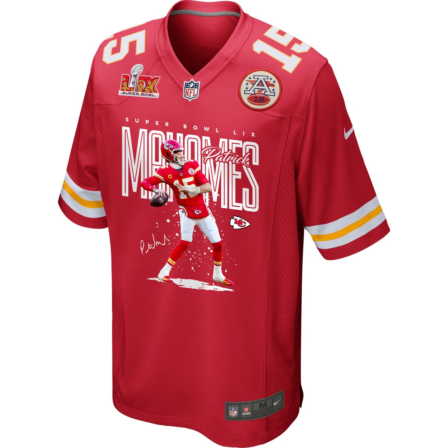Patrick Mahomes 15 Kansas City Chiefs Throw The Ball Game Men Jersey - Red