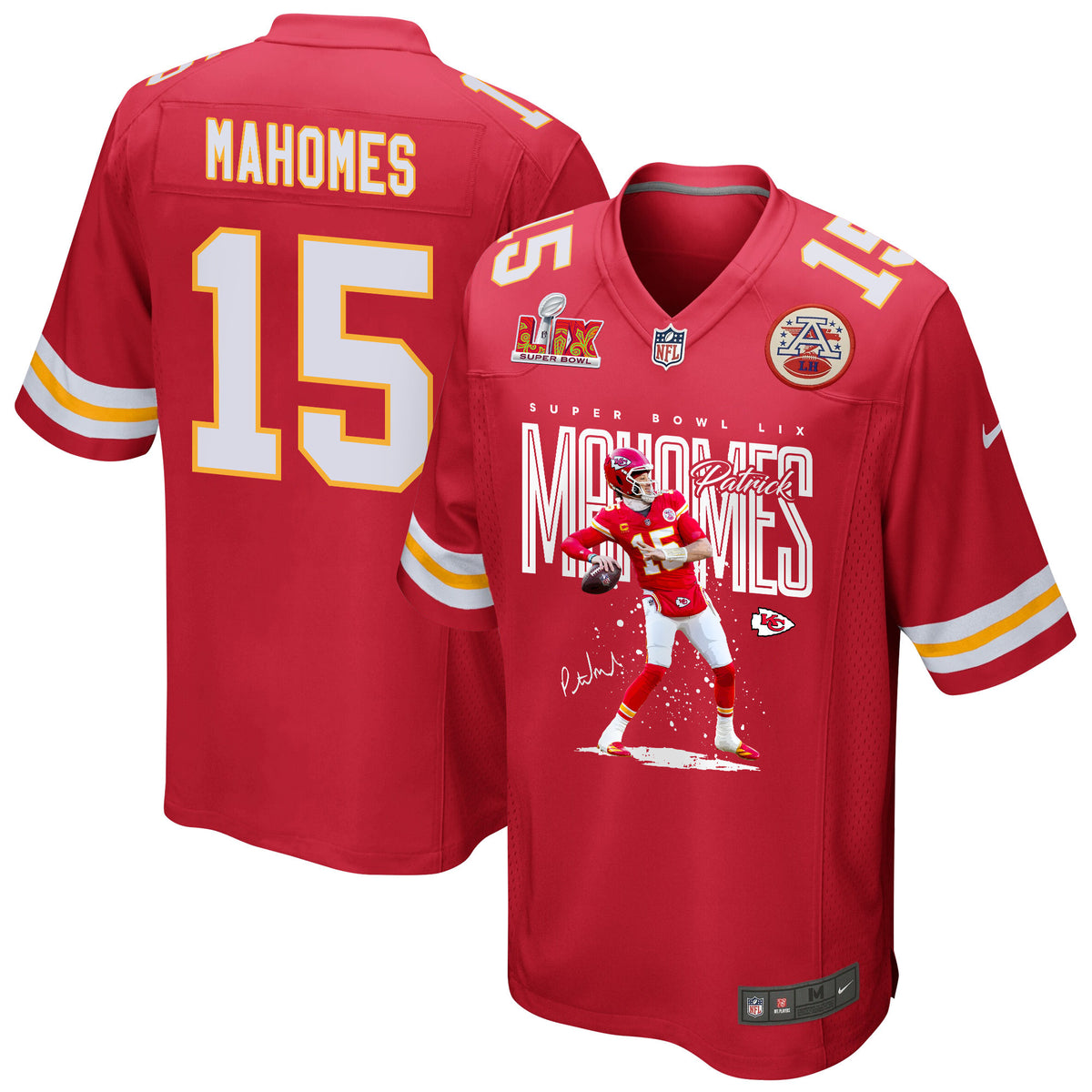 Patrick Mahomes 15 Kansas City Chiefs Throw The Ball Game Men Jersey - Red