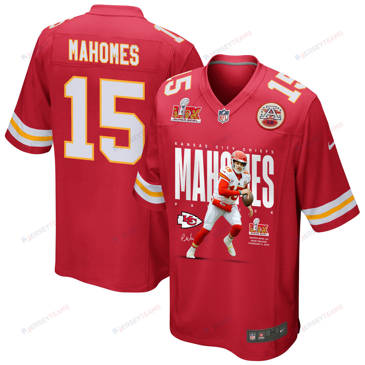 Patrick Mahomes 15 Kansas City Chiefs The Hero Game Men Jersey - Red