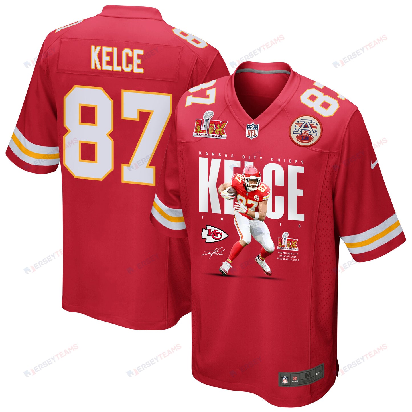 Travis Kelce 87 Kansas City Chiefs From Sea To Shining Kelce Game Men Jersey - Red