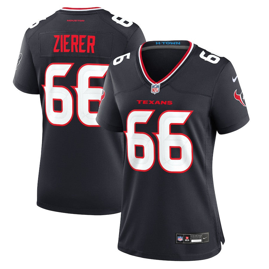 Kilian Zierer 66 Houston Texans Women's Team Game Jersey - Navy