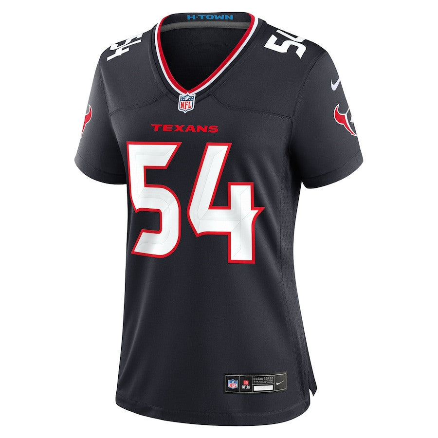 Jarrett Patterson 54 Houston Texans Women's Team Game Jersey - Navy