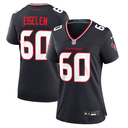 Dieter Eiselen 60 Houston Texans Women's Team Game Jersey - Navy