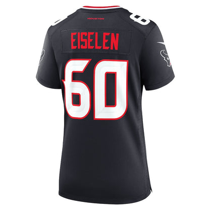 Dieter Eiselen 60 Houston Texans Women's Team Game Jersey - Navy
