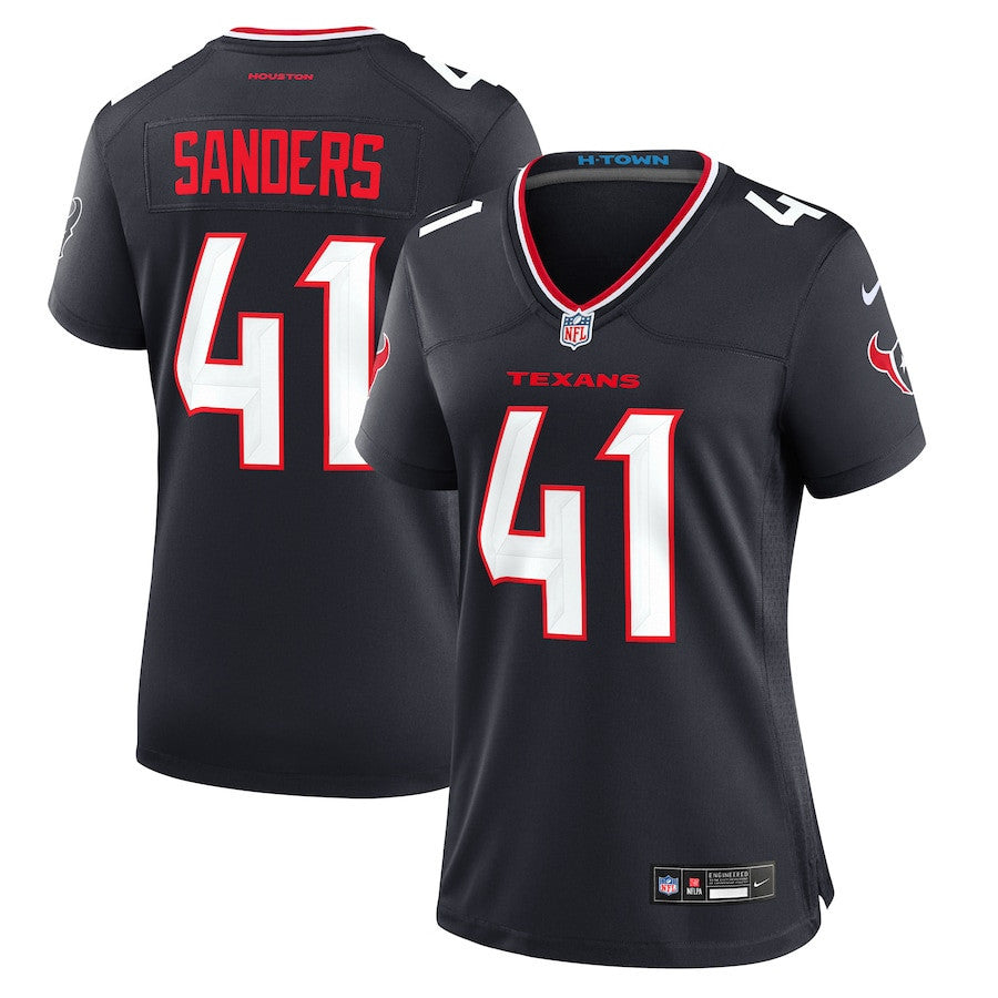 Myjai Sanders 41 Houston Texans Women's Team Game Jersey - Navy