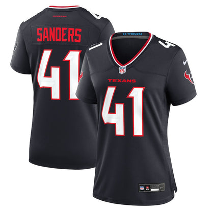 Myjai Sanders 41 Houston Texans Women's Team Game Jersey - Navy