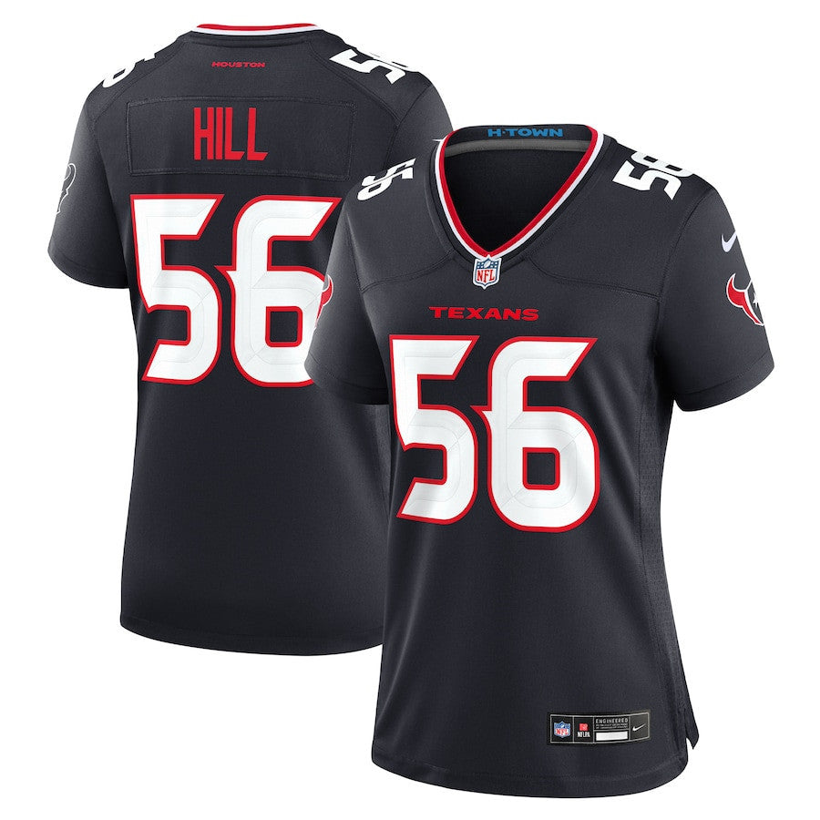 Jamal Hill 56 Houston Texans Women's Team Game Jersey - Navy