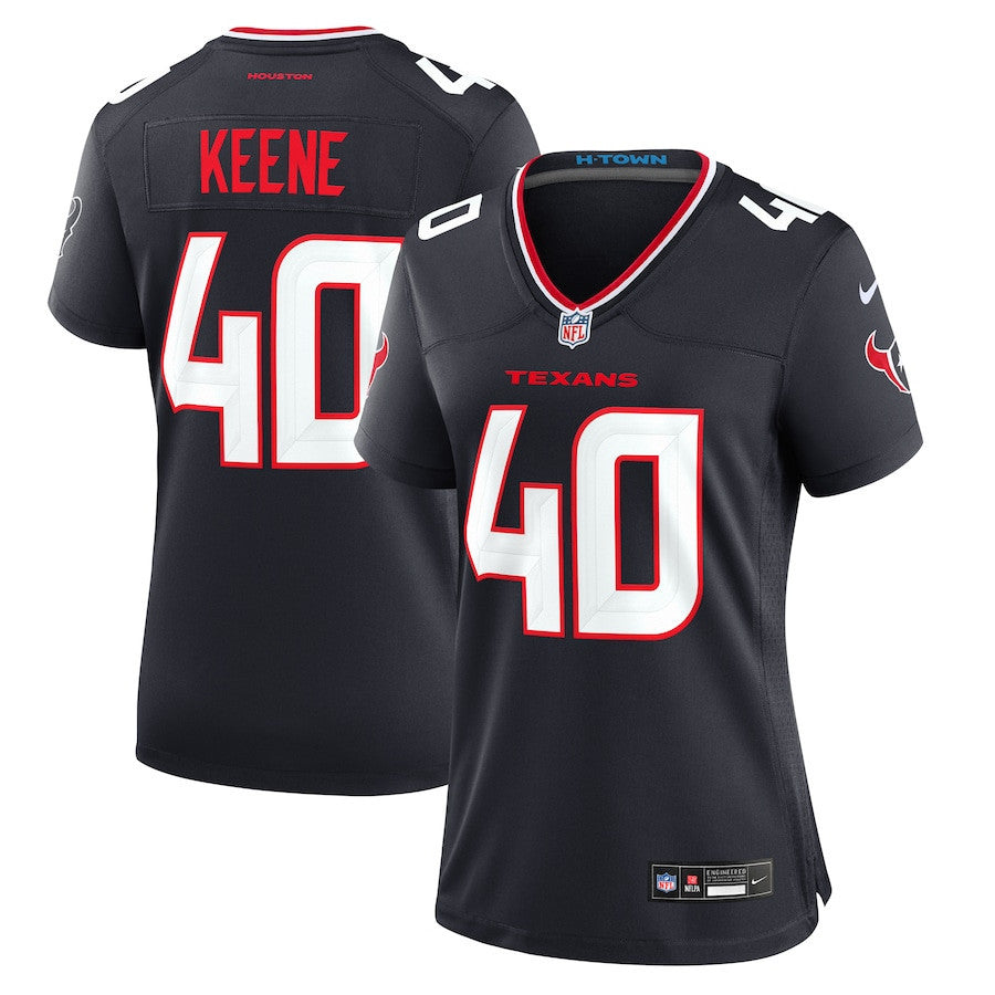 Dalton Keene 40 Houston Texans Women's Team Game Jersey - Navy