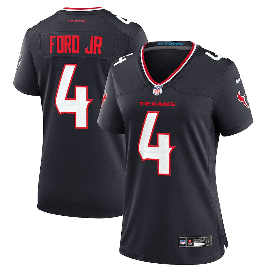 Mike Ford 4 Houston Texans Women's Team Game Jersey - Navy