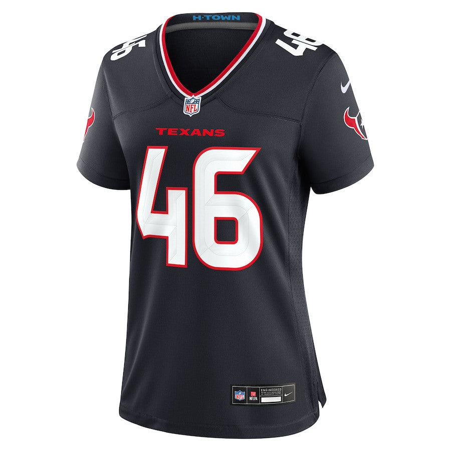 Jon Weeks 46 Houston Texans Women's Team Game Jersey - Navy