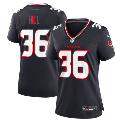 Brandon Hill 36 Houston Texans Women's Team Game Jersey - Navy