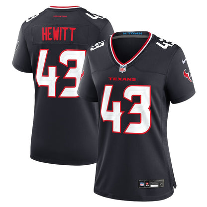Neville Hewitt 43 Houston Texans Women's Team Game Jersey - Navy